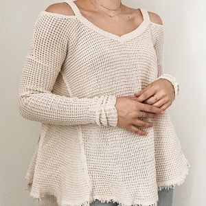 Free People Cold Shoulder Sweater